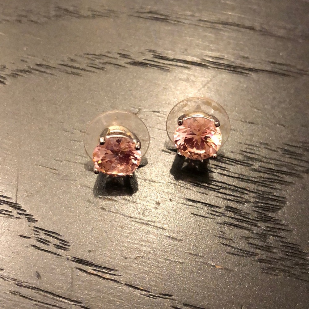 Pink stud earrings